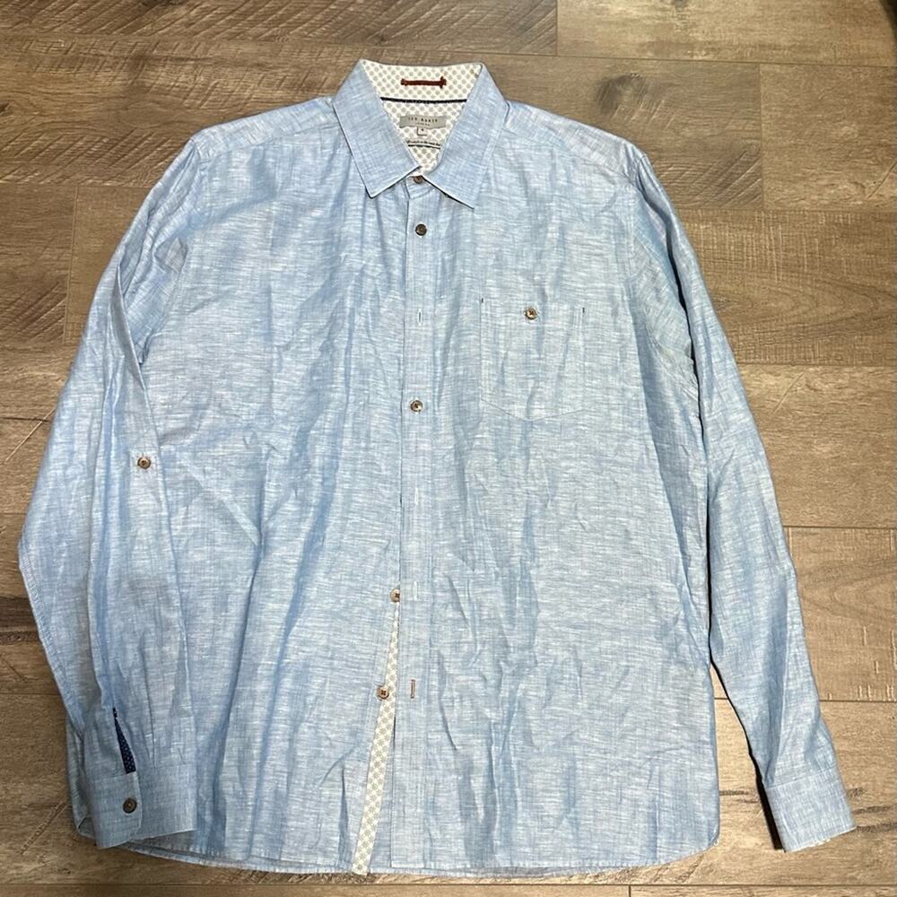 Ted Baker Linen Button Up Size 6 US 17 NWOT